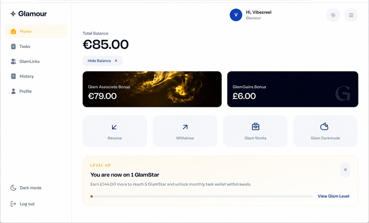 Glamour Earning Platform